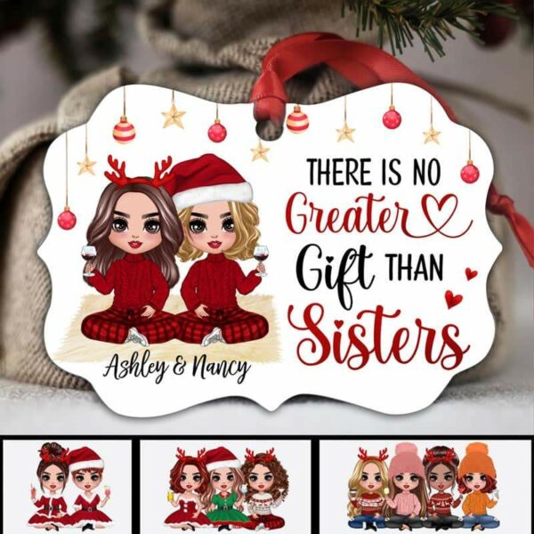 Ornament Christmas Doll Besties Sitting Personalized Christmas Ornament