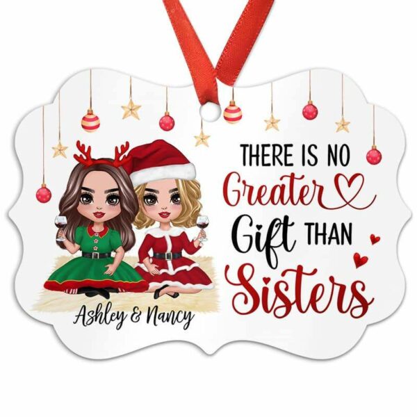 Ornament Christmas Doll Besties Sitting Personalized Christmas Ornament Pack 1