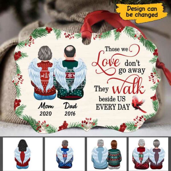 Ornament Christmas Wreath Mom Dad Memorial Personalized Christmas Ornament Pack 1