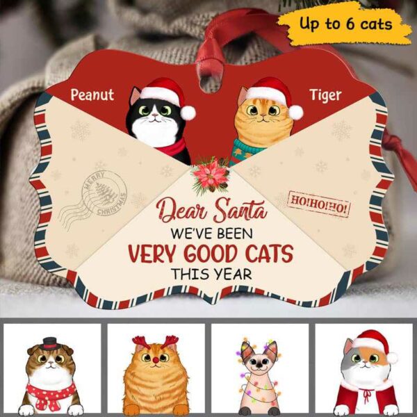 Ornament Dear Santa Cats Envelope Personalized Christmas Ornament Pack 1