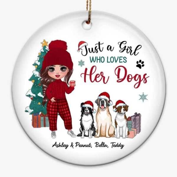 Ornament Dogs For Christmas Doll Personalized Circle Ornament