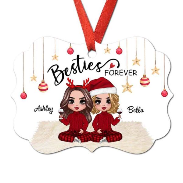 Ornament Doll Besties Christmas Checkered Pants Personalized Christmas Ornament