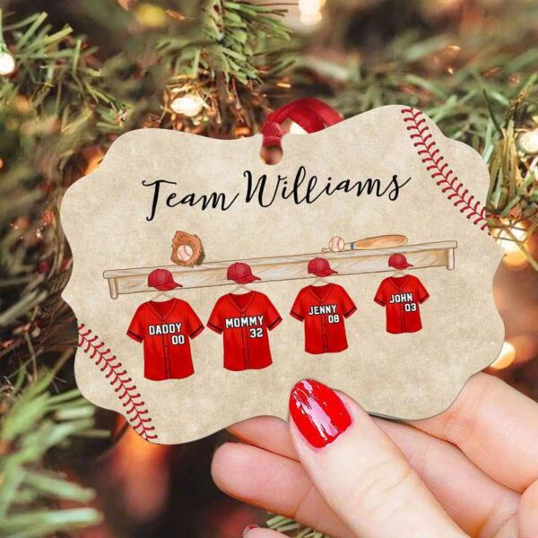 Ornament Family Baseball Team Personalized Christmas Ornament Pack 1