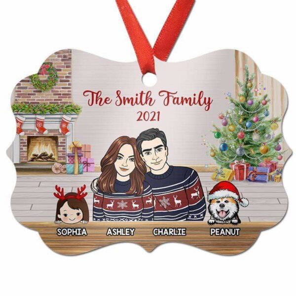 Ornament Family Couple Kids Dog Cat Personalized Christmas Ornament