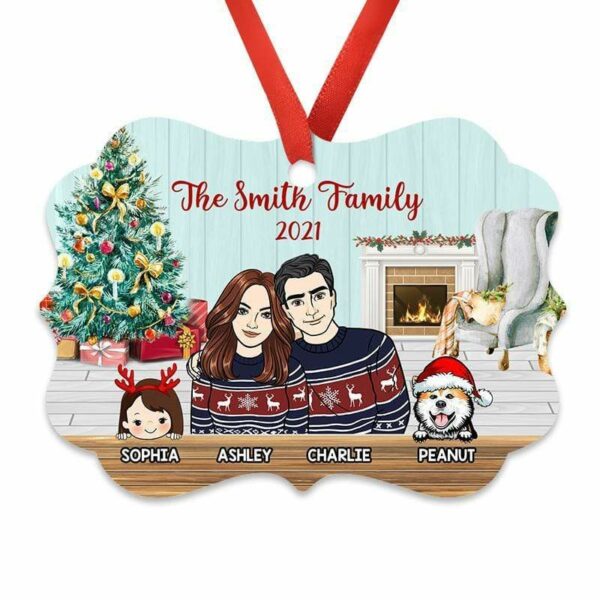 Ornament Family Couple Kids Dog Cat Personalized Christmas Ornament Pack 1