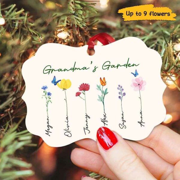 Ornament Family Watercolor Flowers Personalized Christmas Ornament Pack 1