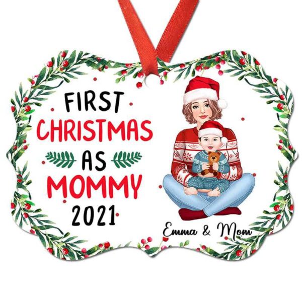 Ornament First Christmas As Mom Grandma Toddler Personalized Christmas Ornament