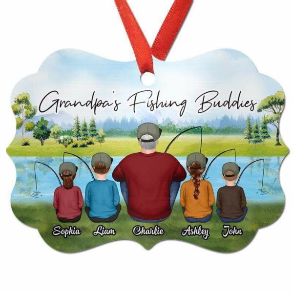 Ornament Fishing Dad Grandpa And Kids Personalized Christmas Ornament