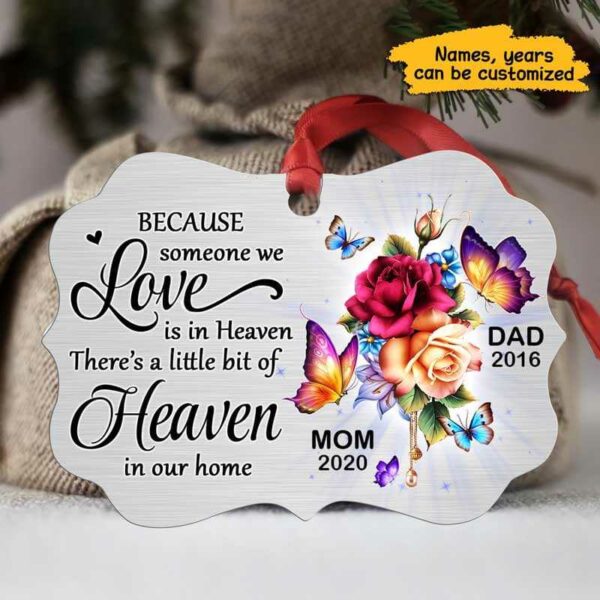 Ornament Flower Butterflies Memorial Personalized Christmas Ornament Pack 1
