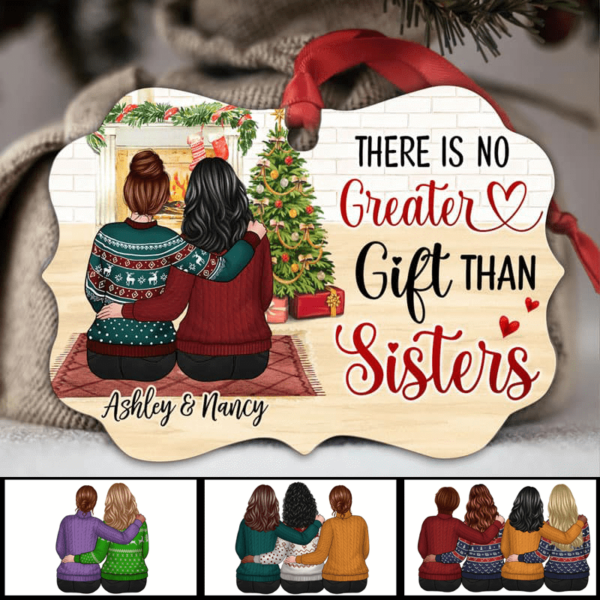 Ornament Friendship Siblings Bestie Sister Personalized Christmas Ornament Pack 1