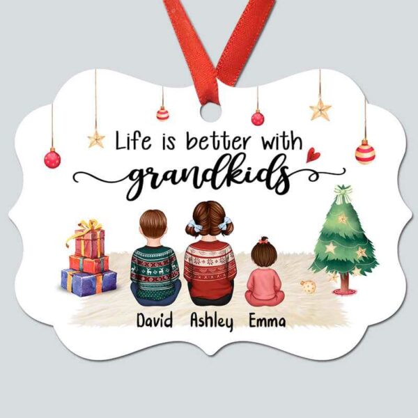 Ornament Grandkids Make Life Better Personalized Christmas Ornament