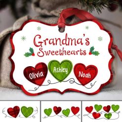 Ornament Grandma Sweetheart Pattern Personalized Christmas Ornament Pack 1
