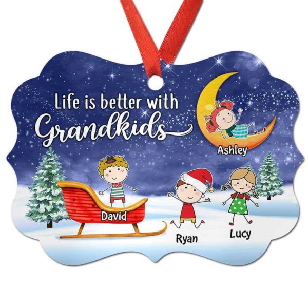 Ornament Grandma With Grandkids Better Life Personalized Christmas Ornament