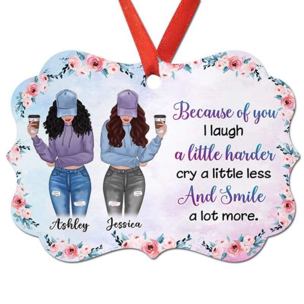Ornament I Smile A Lot More Besties Personalized Christmas Ornament