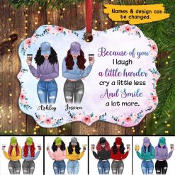 Ornament I Smile A Lot More Besties Personalized Christmas Ornament Pack 1
