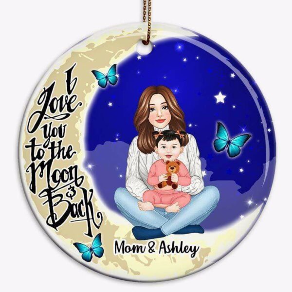 Ornament Love To The Moon & Back Toddler Personalized Circle Ornament
