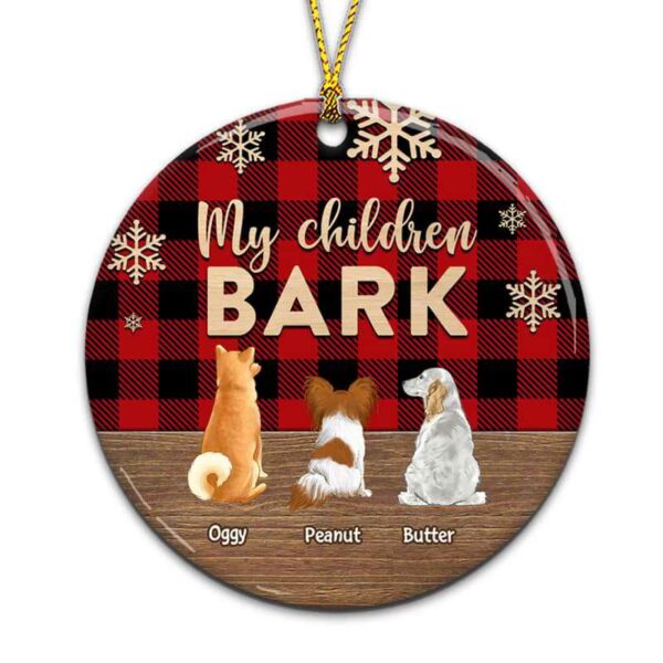 Ornament My Children Bark Personalized Circle Ornament