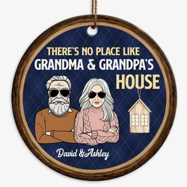 Ornament No Place Like Grandparents Personalized Circle Ornament