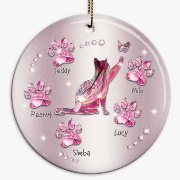 Ornament Pink Cats Personalized Circle Ornament