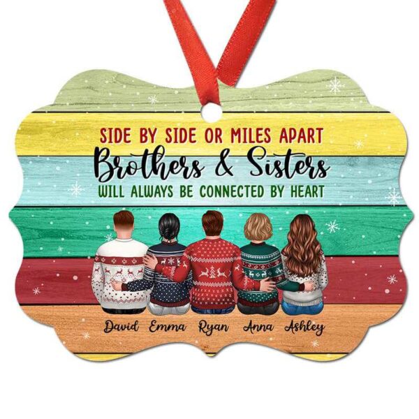 Ornament Side By Side Family Besties Siblings Long Distance Gift Personalized Christmas Ornament