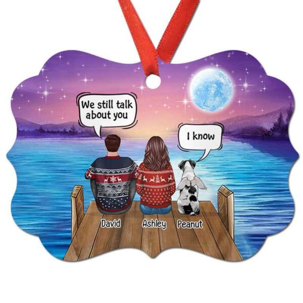 Ornament We Still About You Couple & Dog Memorial Personalized Christmas Ornament
