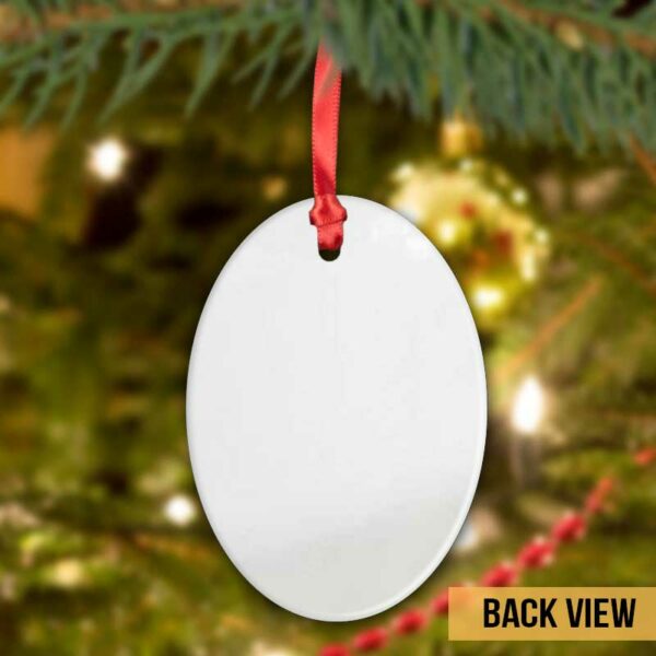 Oval Ornament Cat Christmas Walking In The Snow Personalized Decorative Oval Ornament