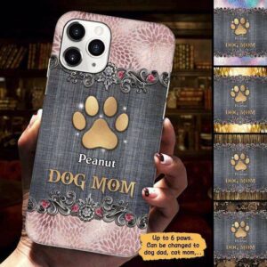 Phone Case Dog Mom Dog Dad Metal Paw Scratch Personalized Phone Case IPHONE / 12 PRO MAX