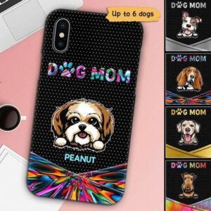 Phone Case Dog Mom Galaxy Metal Texture Personalized Phone Case IPHONE / 12 PRO MAX