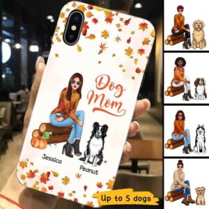 Phone Case Fall Season Dog Mom Personalized Phone Case IPHONE / 12 PRO MAX