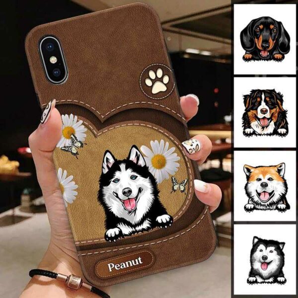 Phone Case Peeking Dogs Leather Pattern Personalized Phone Case IPHONE / 12 PRO MAX