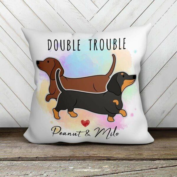 Pillow Dachshund Dog Colorful Theme Personalized Pillow (Insert Included)