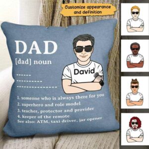Pillow Dad Grandpa Definition Personalized Pillow (Insert Included) 18x18 / Linen