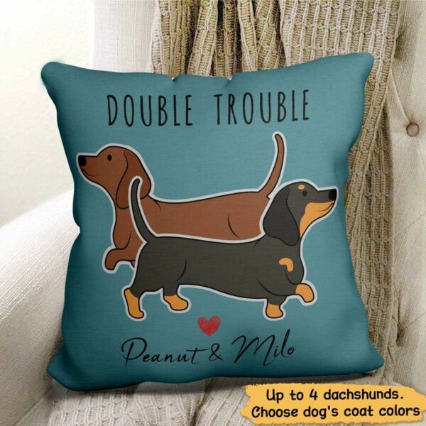 Pillow Dog Dachshund Personalized Pillow (Insert Included) 18x18 / Linen