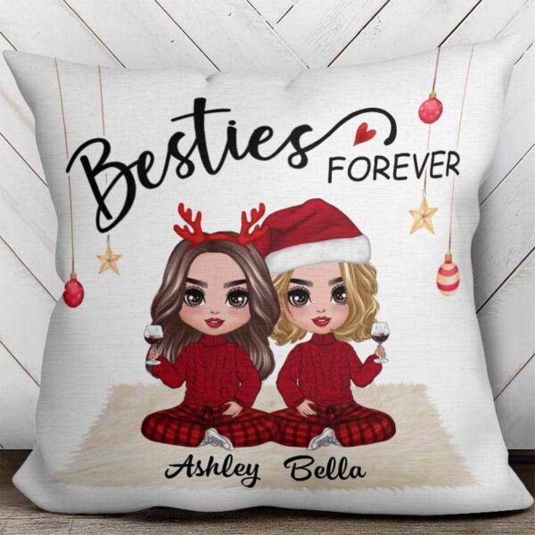 Pillow Doll Besties Christmas Checkered Pants Personalized Pillow (Insert Included)