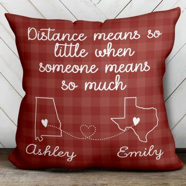 Pillow Long Distance Besties Christmas Personalized Pillow (Insert Included)