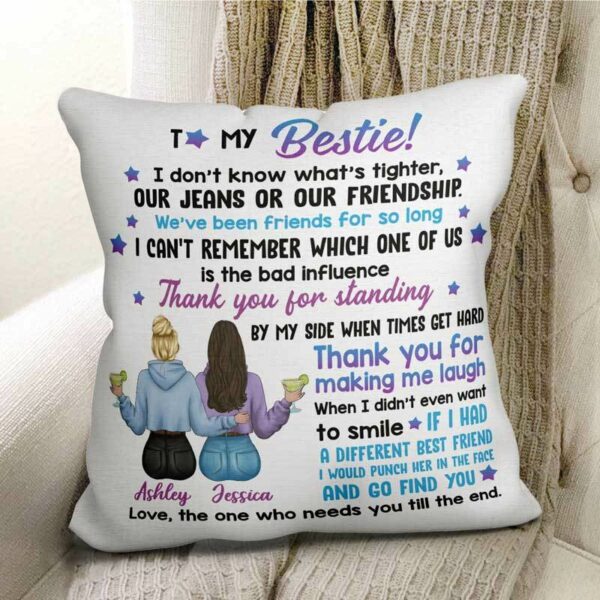 Pillow To My Bestie Personalized Pillow (Insert Included) 18x18 / Linen