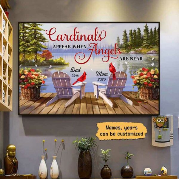 Poster Beautiful Cardinals Appear Angels Are Near Lake View Memorial Personalized Poster 18x12
