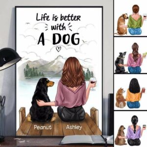 Poster Better With Dog On The Bridge Personalized Vertical Poster 12x18