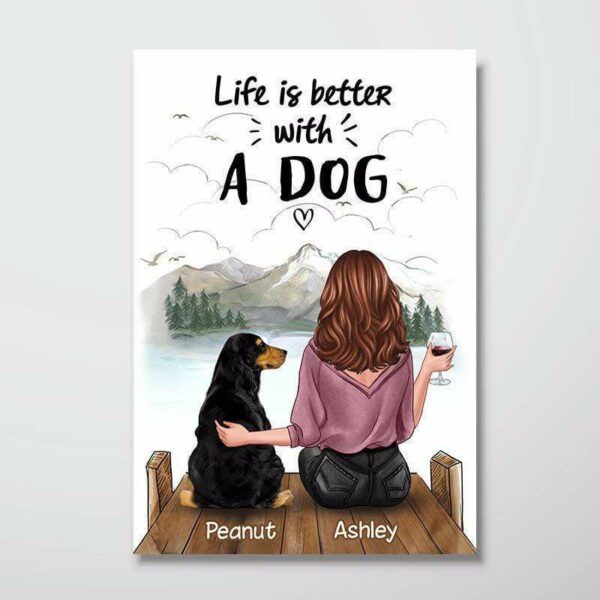 Poster Better With Dog On The Bridge Personalized Vertical Poster