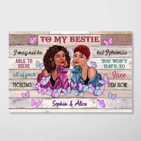 Poster Butterfly Fashion Besties Personalized Horizontal Poster