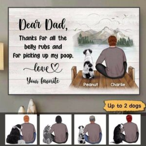 Poster Dog Dad Sitting Personalized Horizontal Poster 18x12