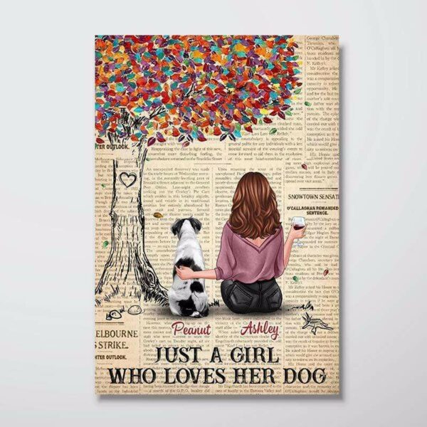 Poster Just A Girl Who Loves Her Dogs Personalized Vertical Poster