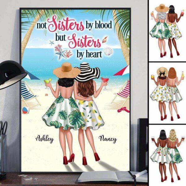 Poster Summer Pattern Dresses Besties Personalized Vertical Poster 12x18