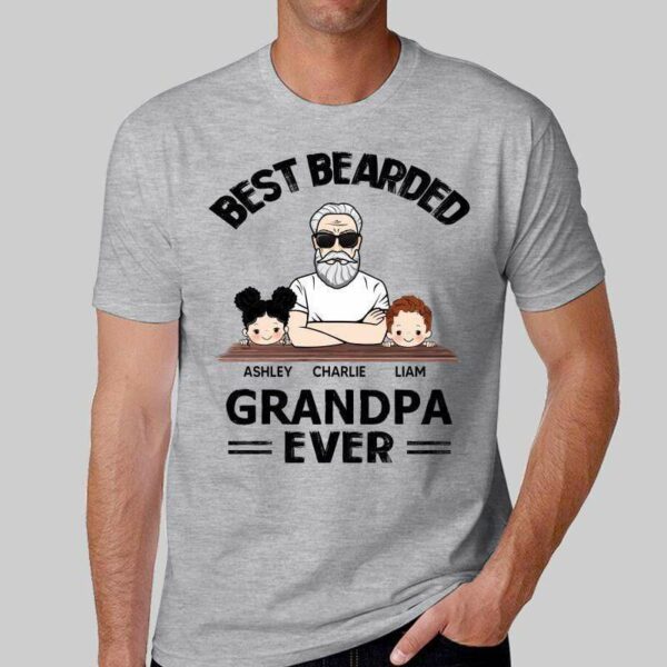 T-Shirt Best Bearded Dad Grandpa Ever Personalized Shirt