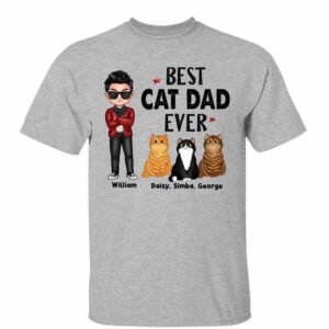 T-Shirt Best Cat Dad Mom Ever Doll Personalized Shirt Classic Tee / Ash Classic Tee / S