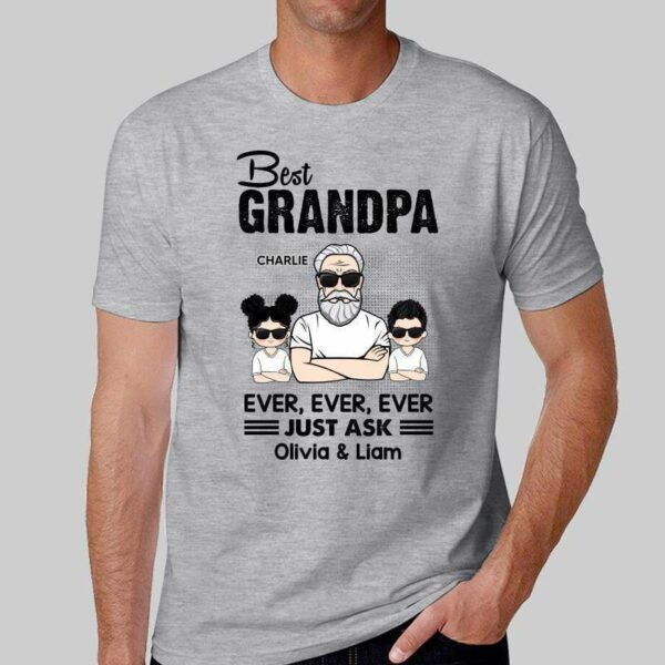 T-Shirt Best Grandpa Grandkids Personalized Shirt