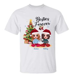 T-Shirt Besties Christmas Tree Personalized Shirt Classic Tee / White Classic Tee / S