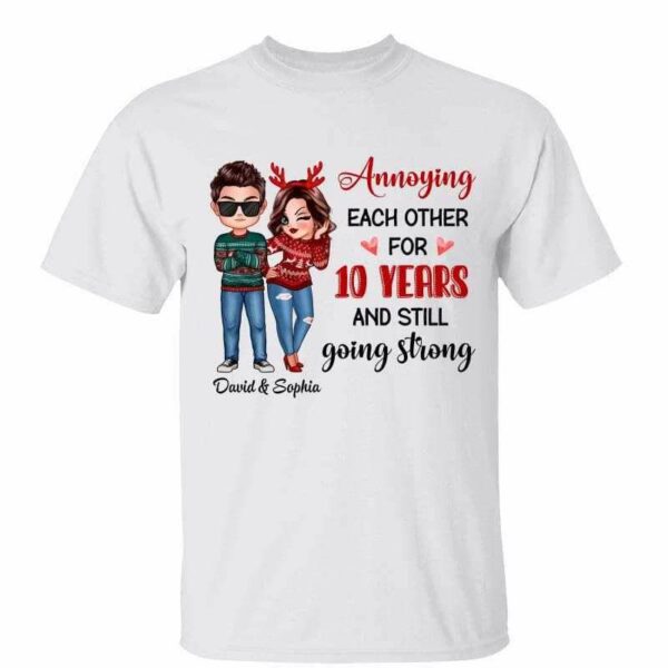 T-Shirt Chibi Couple Annoying Each Other Personalized Shirt Classic Tee / White Classic Tee / S