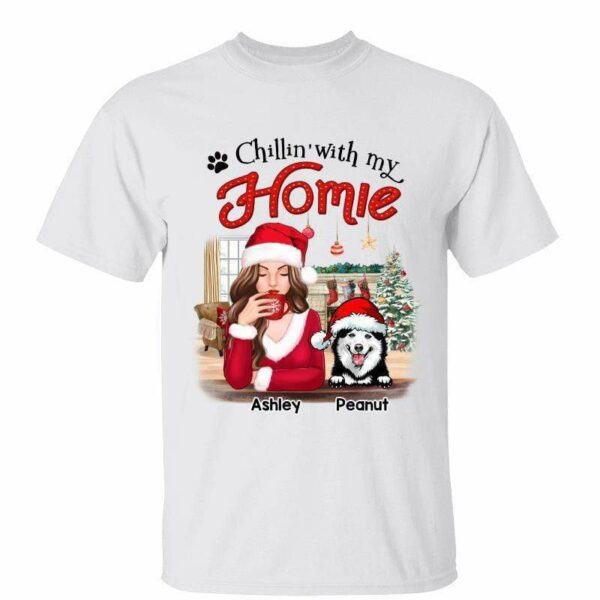 T-Shirt Chillin‘ With My Homies Dog Personalized Shirt Classic Tee / White Classic Tee / S