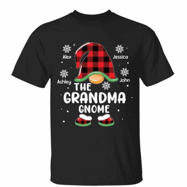 T-Shirt Christmas Gnome Family Personalized Shirt Classic Tee / Black Classic Tee / S